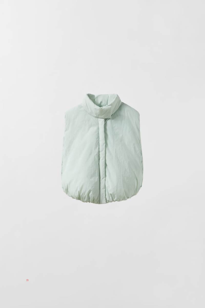 ZARA BALLOON FIT PUFFER Kostym Gilet Tjej Gröna | NREQX-4096