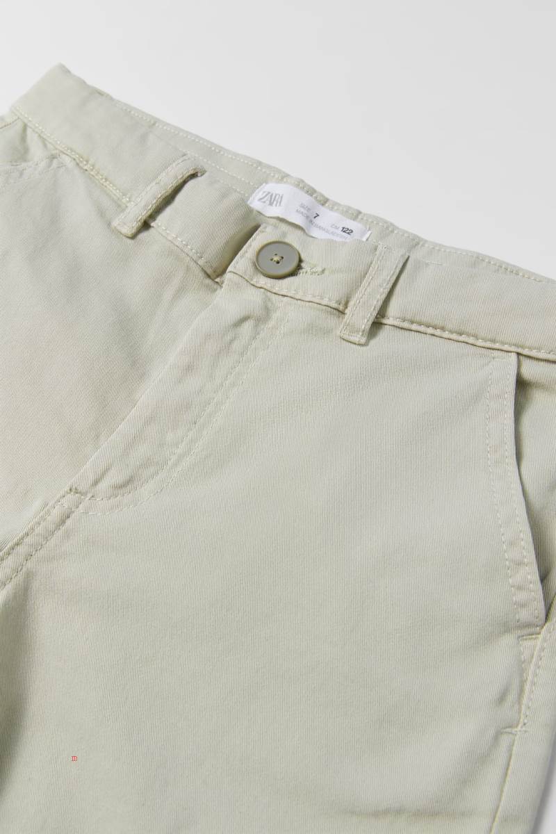 ZARA BASIC CHINO BERMUDA Shorts Pojke Ljusbeige | GFDOL-6589