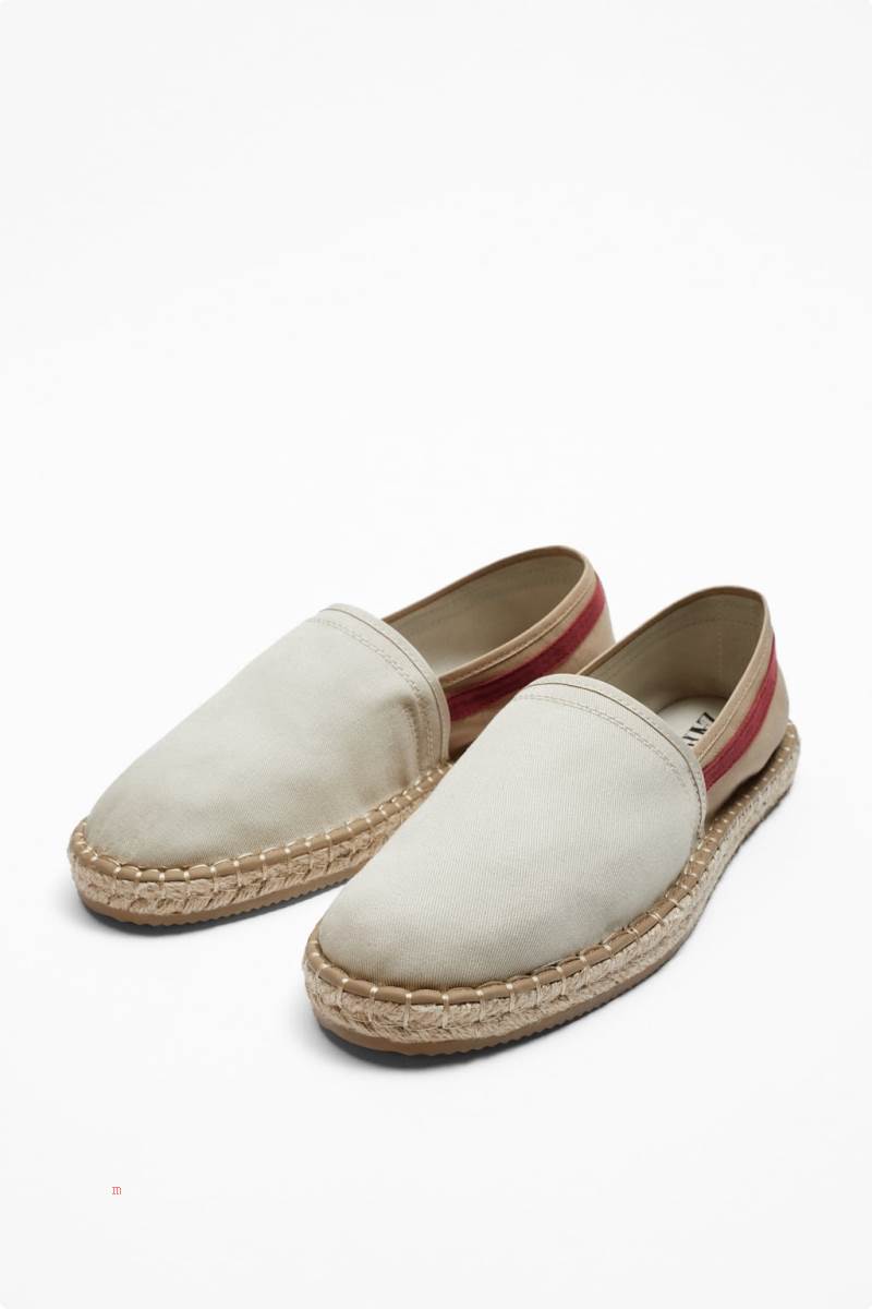 ZARA BASIC Espadrille Herr Beige | TOIKY-7480