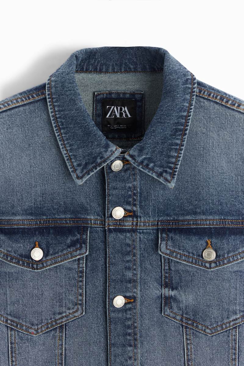 ZARA BASIC Jeansjacka Herr Blå | DTMIZ-3197
