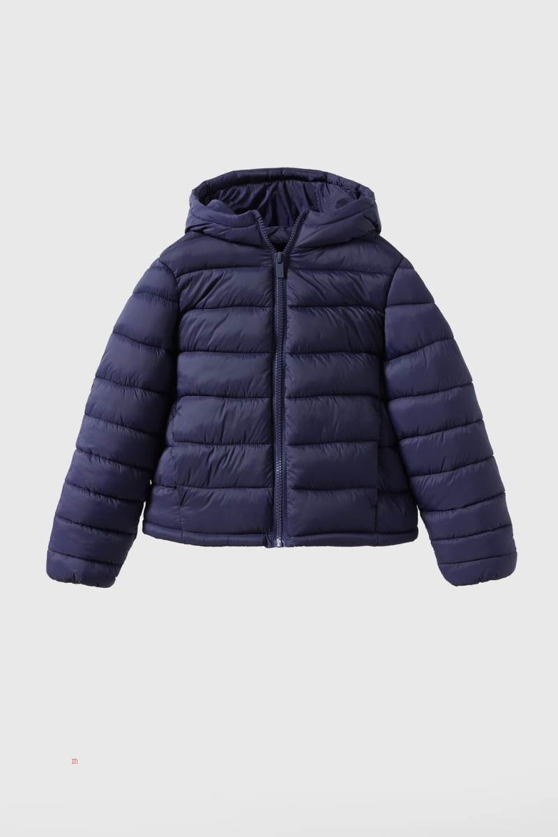 ZARA BASIC LIGHTWEIGHT HOODED Jacka Tjej Marinblå Blå | FMYKE-9047