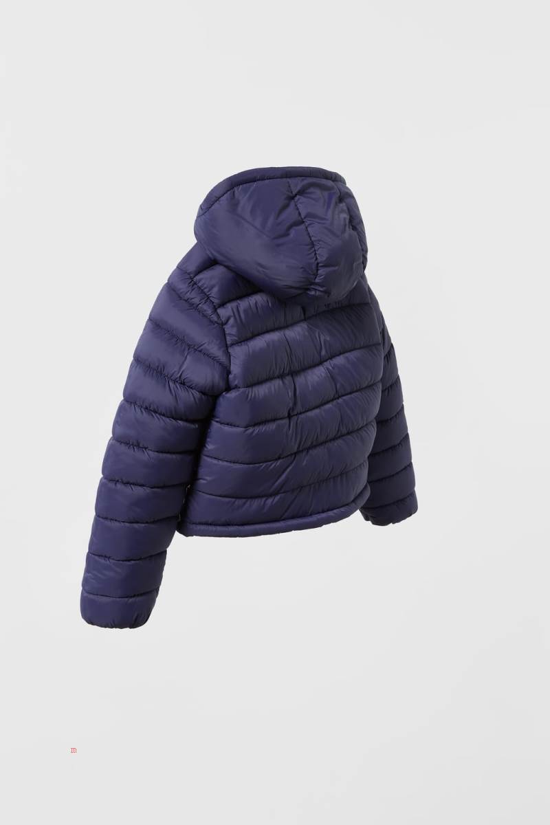 ZARA BASIC LIGHTWEIGHT HOODED Jacka Tjej Marinblå Blå | FMYKE-9047