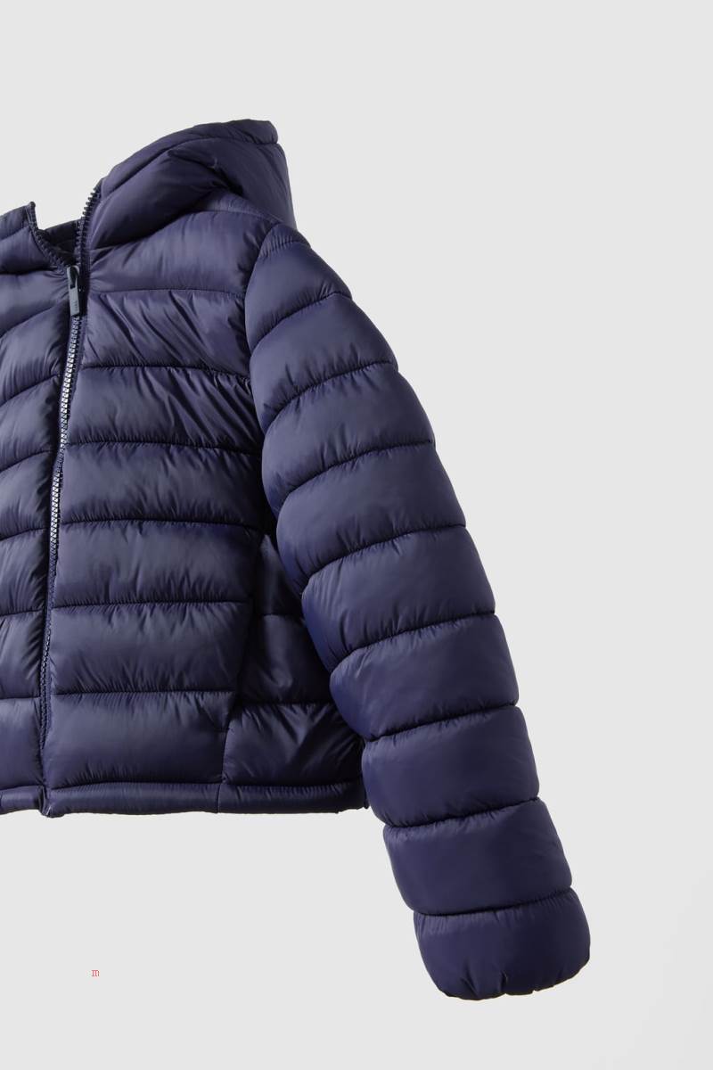 ZARA BASIC LIGHTWEIGHT HOODED Jacka Tjej Marinblå Blå | FMYKE-9047