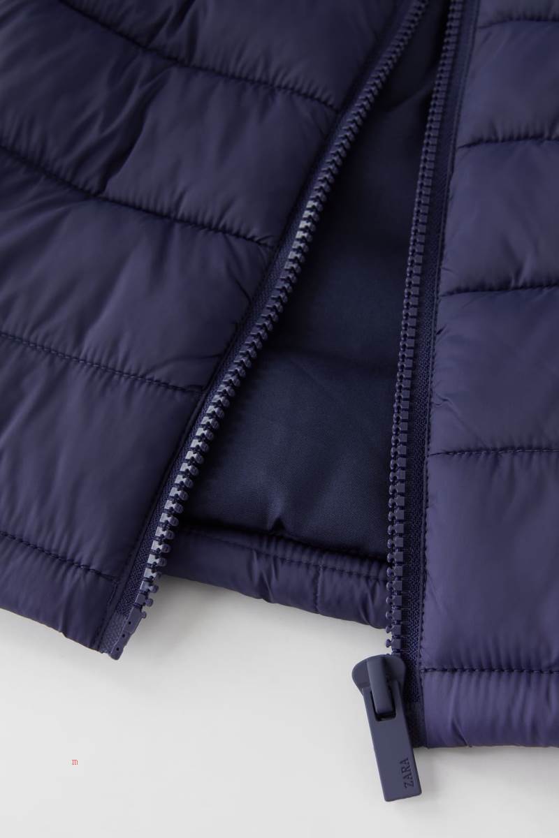 ZARA BASIC LIGHTWEIGHT HOODED Jacka Tjej Marinblå Blå | FMYKE-9047