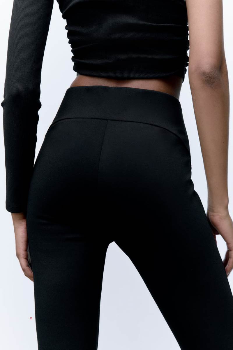 ZARA BASIC Leggings Dam Svarta | TEJHU-0165