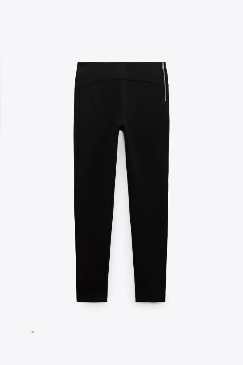 ZARA BASIC Leggings Dam Svarta | TEJHU-0165