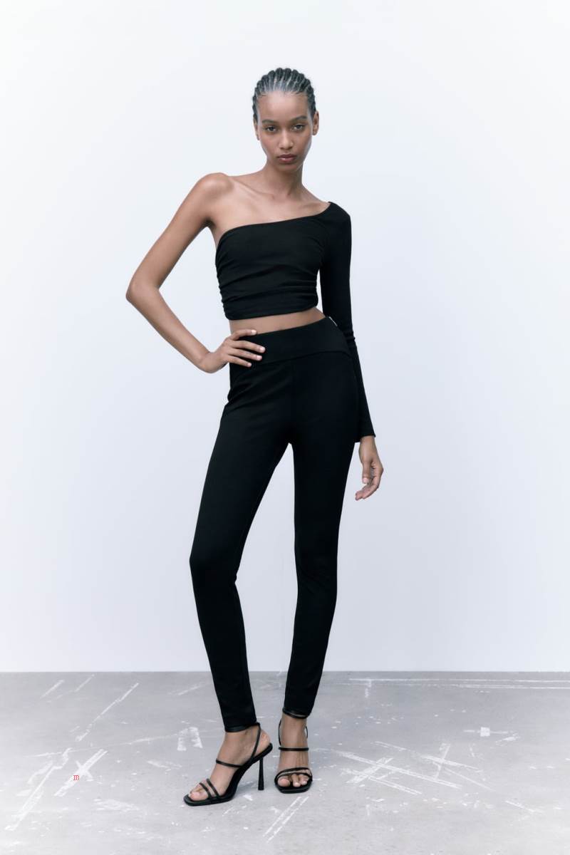 ZARA BASIC Leggings Dam Svarta | TEJHU-0165