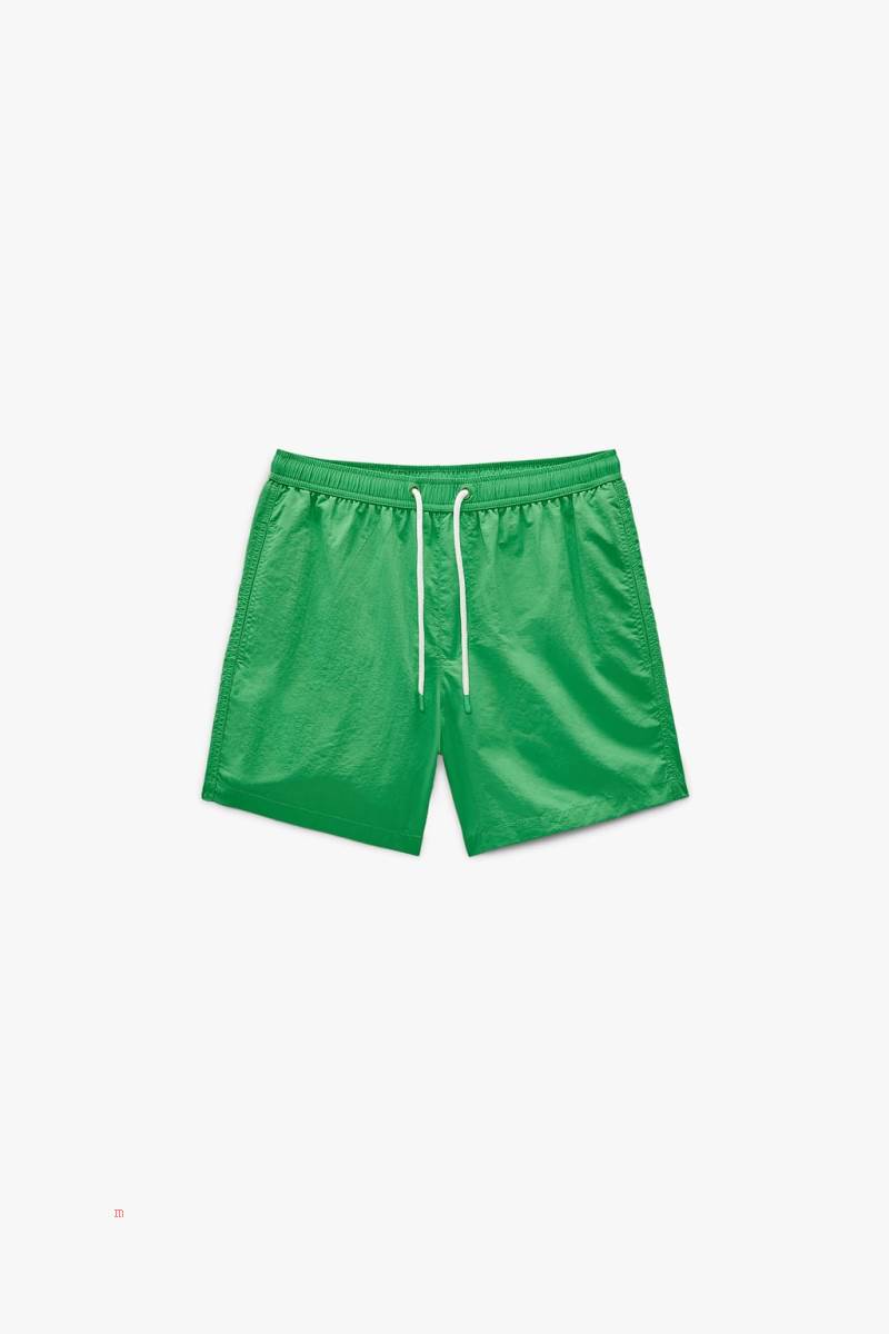 ZARA BASIC SWIMMING TRUNKS Badkläder Herr Gröna | PXRNK-3769