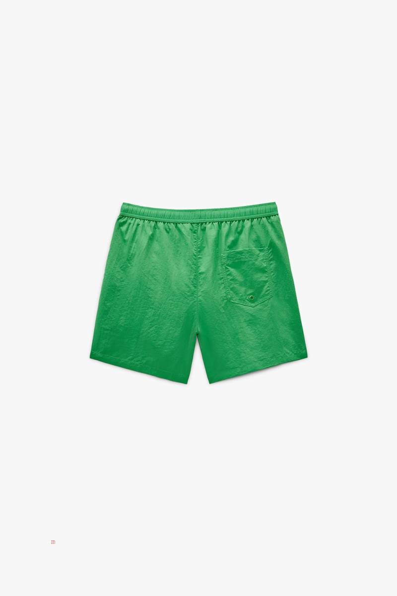 ZARA BASIC SWIMMING TRUNKS Badkläder Herr Gröna | PXRNK-3769