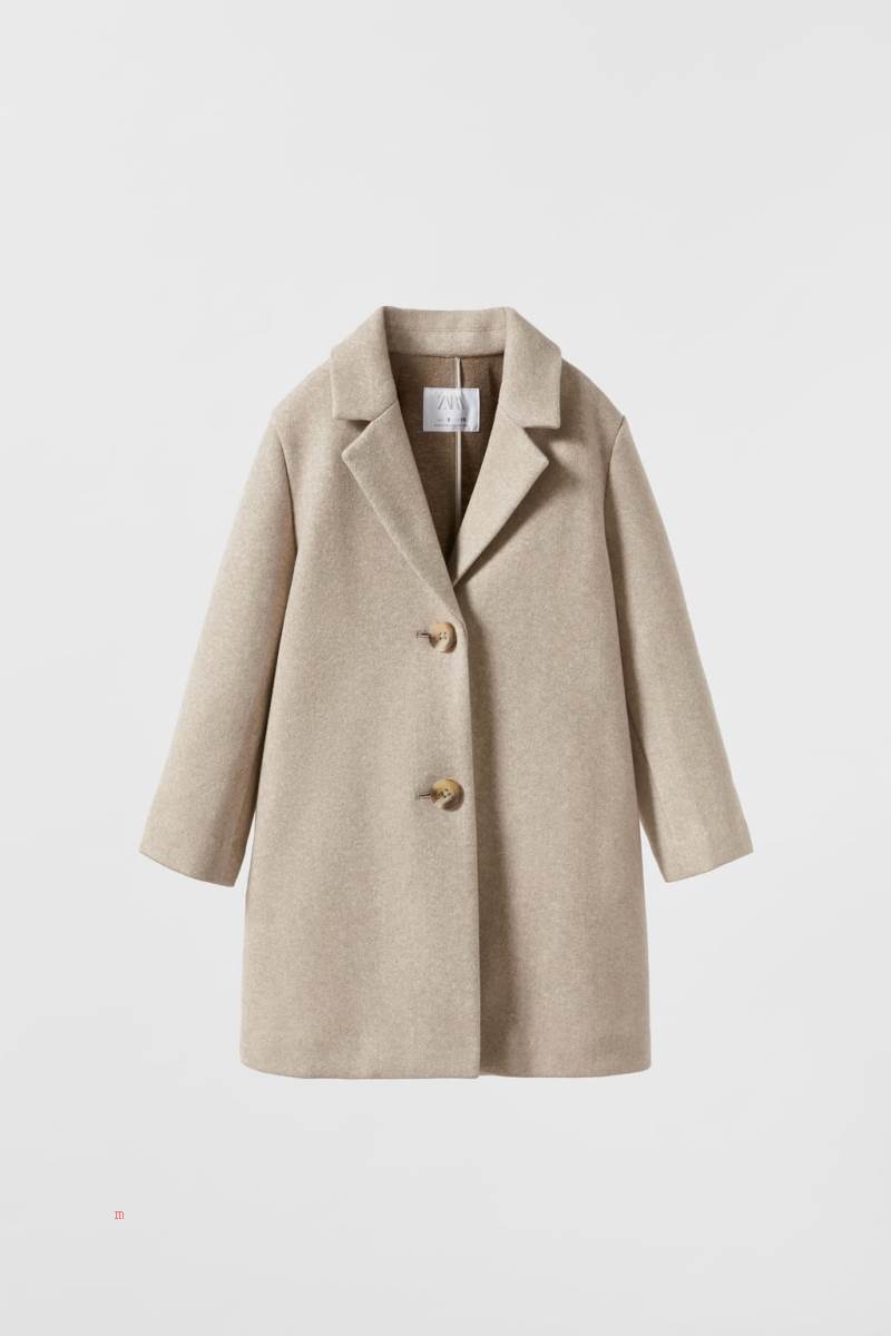 ZARA BASIC SYNTHETIC WOOL Rockar Tjej Beige | AHRQO-0182