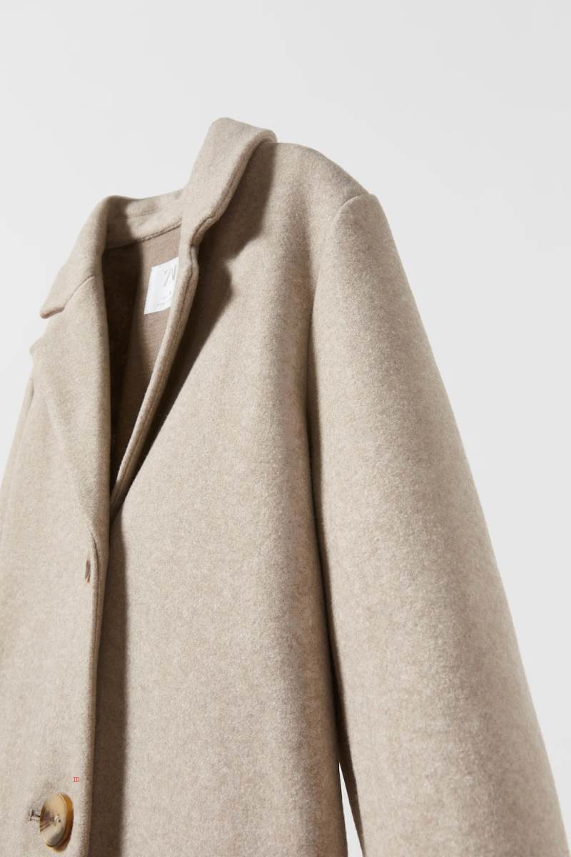 ZARA BASIC SYNTHETIC WOOL Rockar Tjej Beige | AHRQO-0182