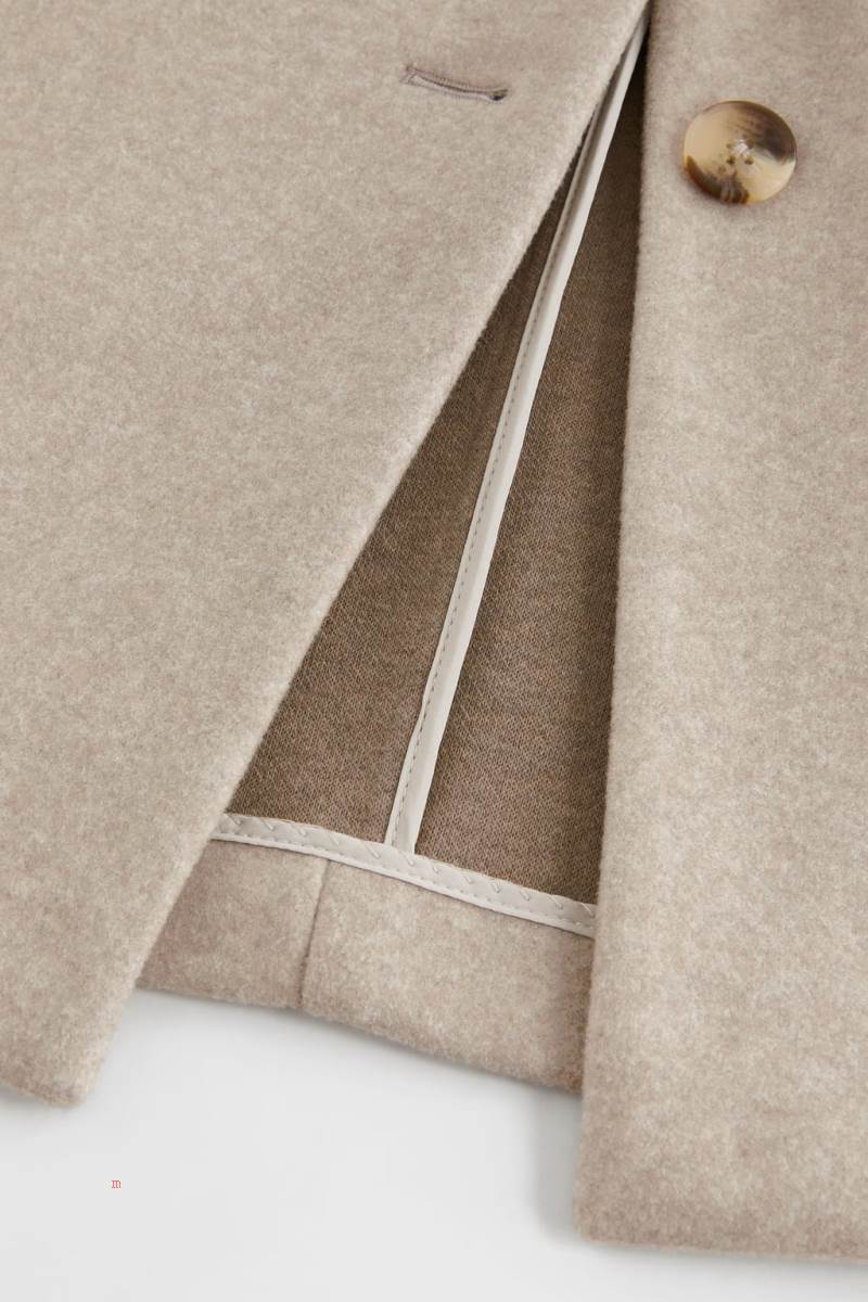 ZARA BASIC SYNTHETIC WOOL Rockar Tjej Beige | AHRQO-0182