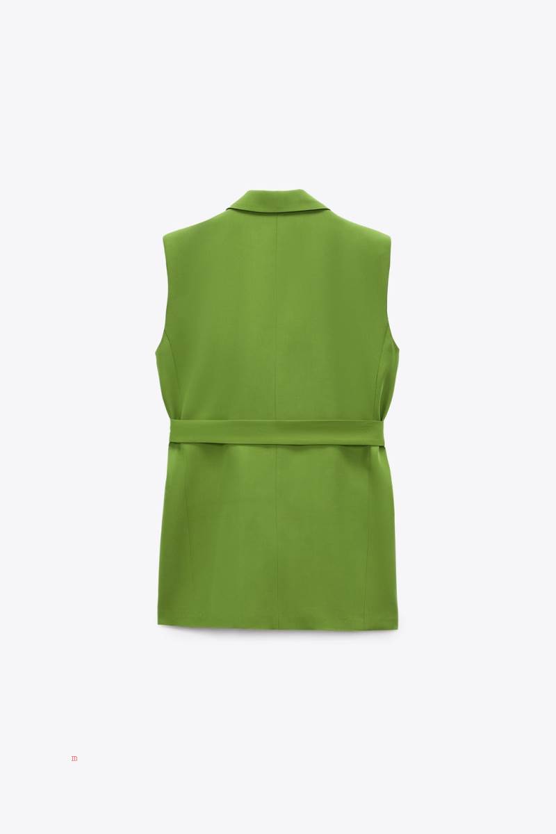 ZARA BELT Kostym Väst Dam Gröna | CPRMW-4562