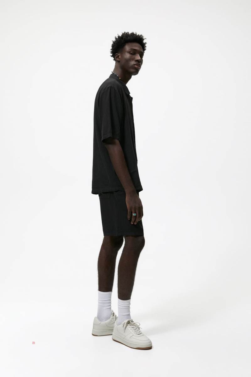 ZARA BERMUDA SET Shorts Herr Svarta | FXGDJ-8247