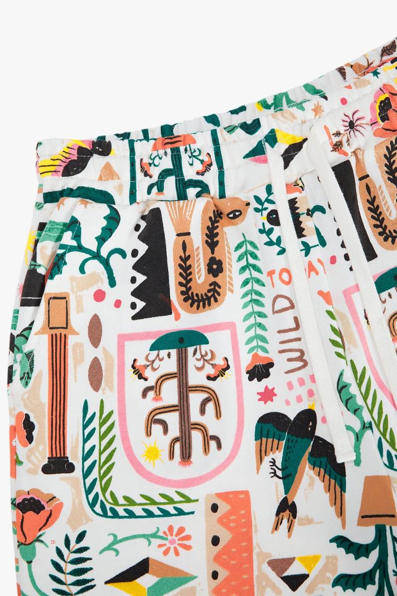 ZARA BERMUDA WITH PRINTED GRAPHICS Shorts Herr Vita | QDGEJ-3516