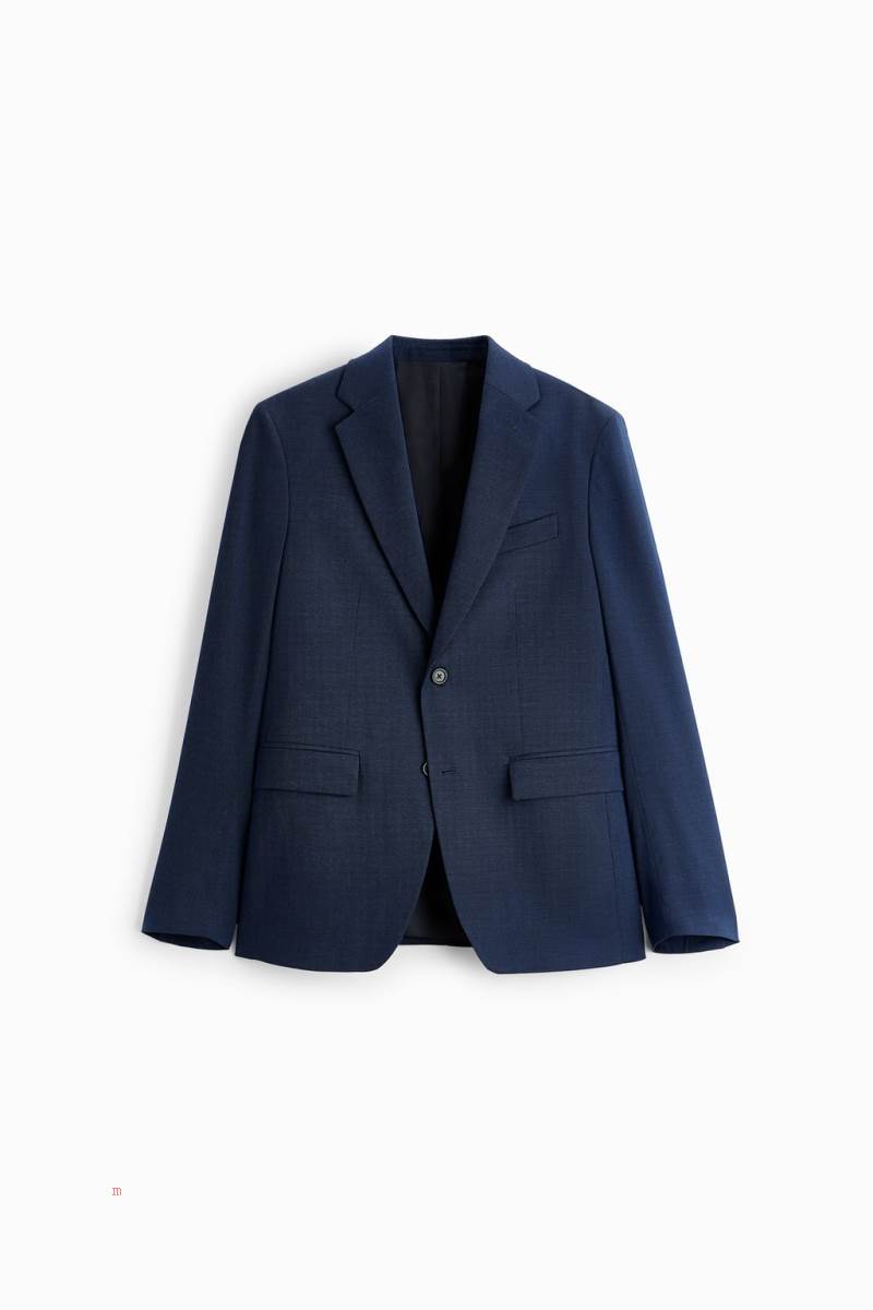 ZARA BIRD’S-EYE SUIT Blazers Herr Blå | UFWOX-8960