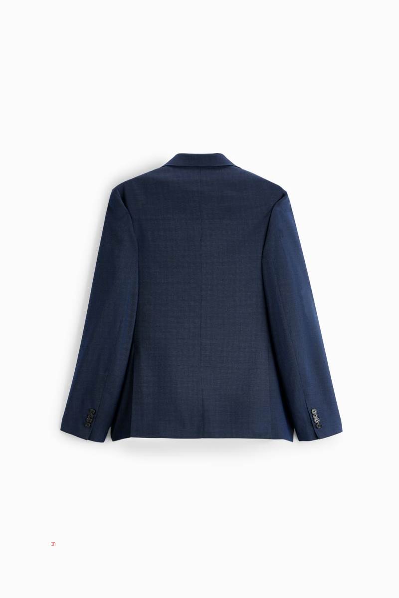 ZARA BIRD’S-EYE SUIT Blazers Herr Blå | UFWOX-8960