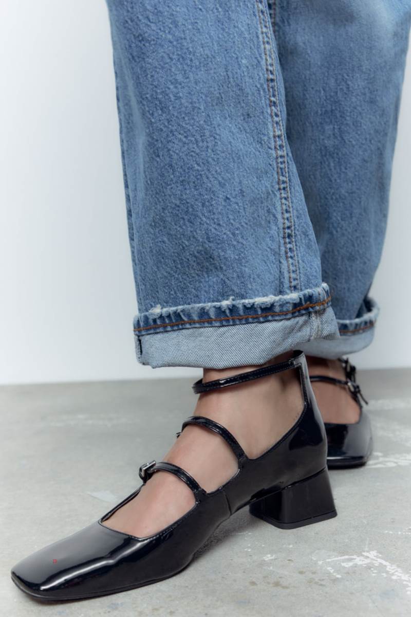 ZARA BLOCK-HEEL Högklackade Skor Dam Svarta | CPOUB-5342