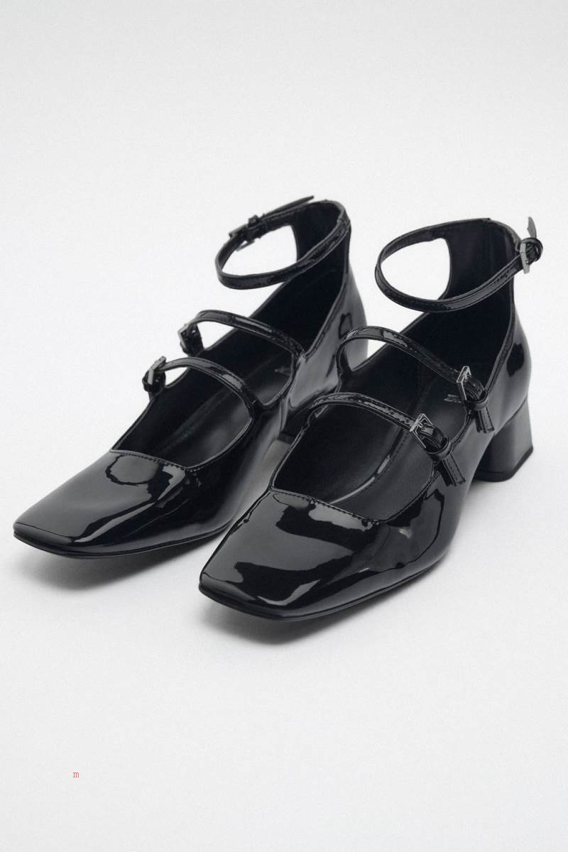 ZARA BLOCK-HEEL Högklackade Skor Dam Svarta | CPOUB-5342