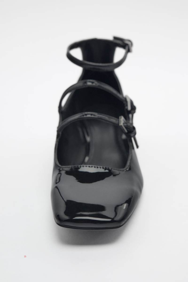 ZARA BLOCK-HEEL Högklackade Skor Dam Svarta | CPOUB-5342