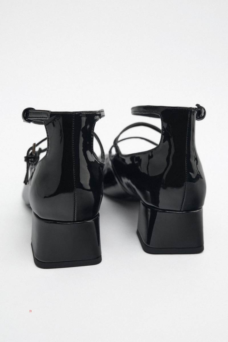 ZARA BLOCK-HEEL Högklackade Skor Dam Svarta | CPOUB-5342