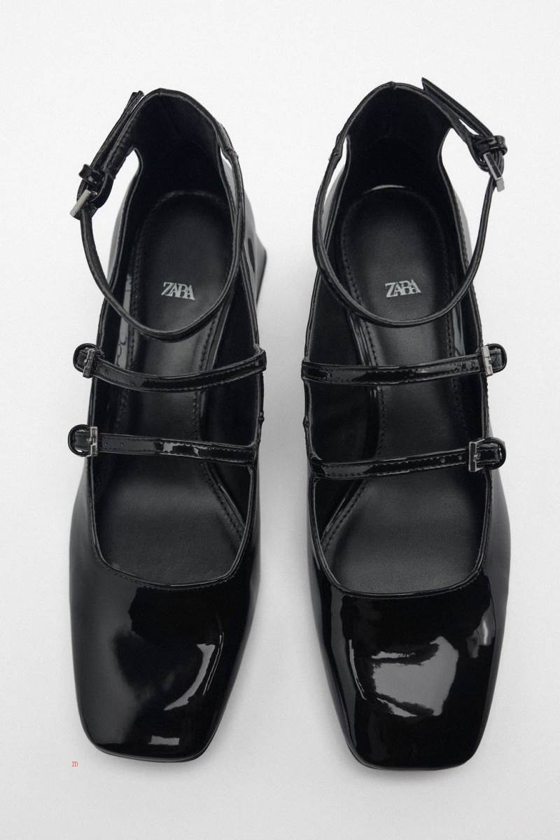 ZARA BLOCK-HEEL Högklackade Skor Dam Svarta | CPOUB-5342