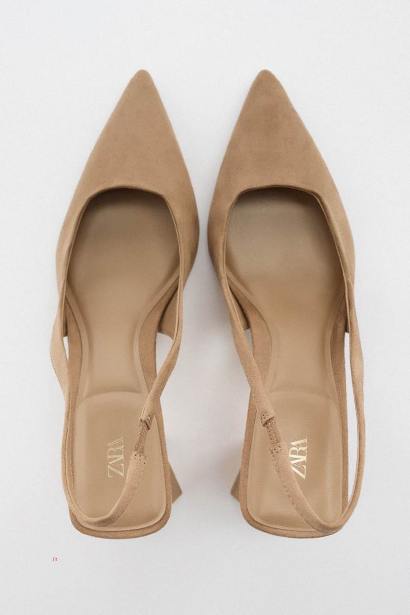 ZARA BLOCK-HEEL SLINGBACK Högklackade Skor Dam Bruna | YLEWA-9327
