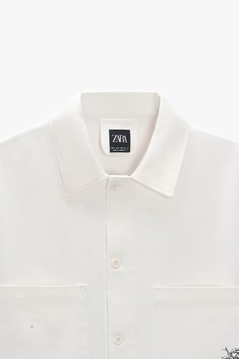 ZARA BONSAI PRINT Övertröja Herr Vita | WRNET-7391