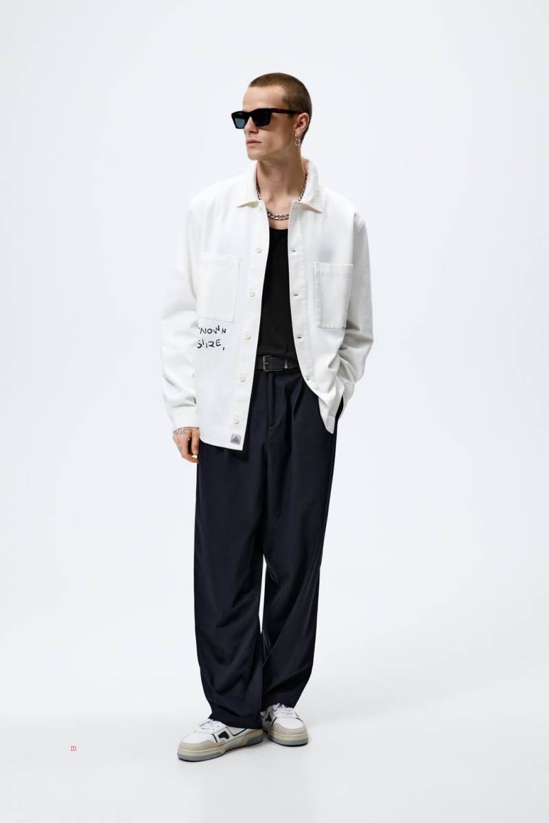 ZARA BONSAI PRINT Övertröja Herr Vita | WRNET-7391