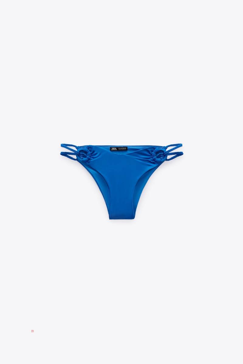 ZARA BRAIDED BIKINI BOTTOMS Badkläder Dam Blå | PZIJN-5908