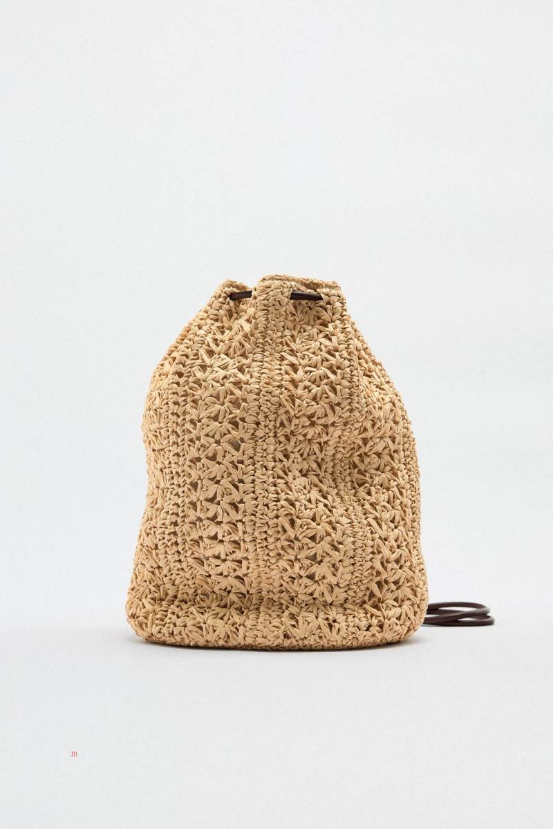 ZARA BRAIDED Ryggsäck Dam Beige | XAEOC-1462