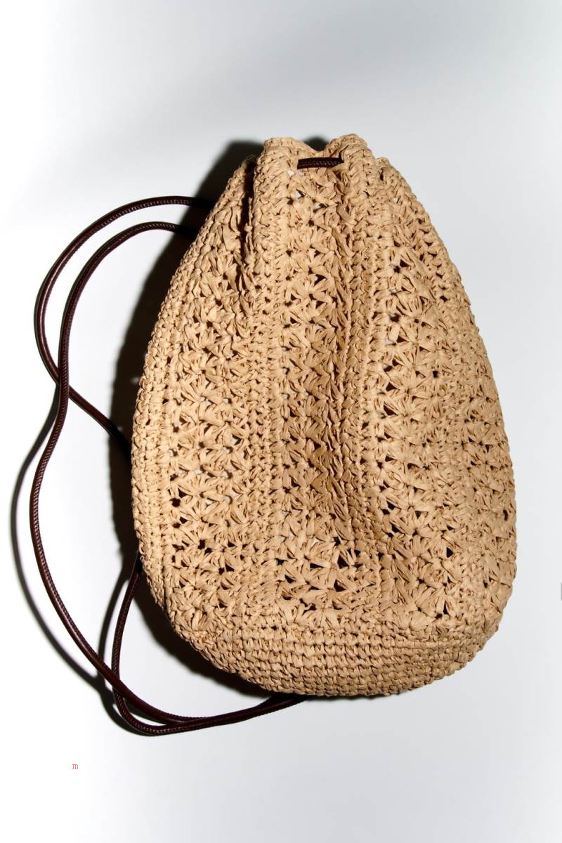 ZARA BRAIDED Ryggsäck Dam Beige | XAEOC-1462