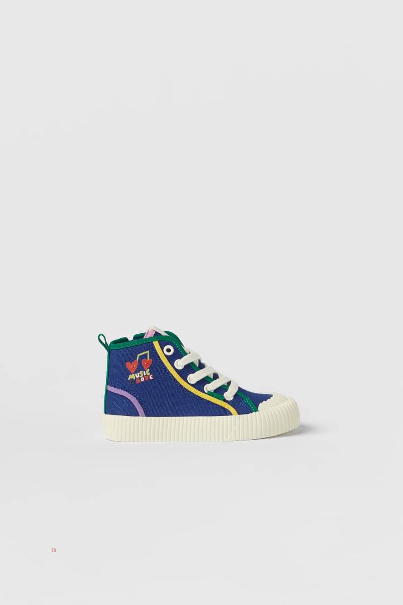 ZARA CACHETEJACK @ZARA HIGH-TOP Träningsskor Pojke Blå | OFHKG-0145