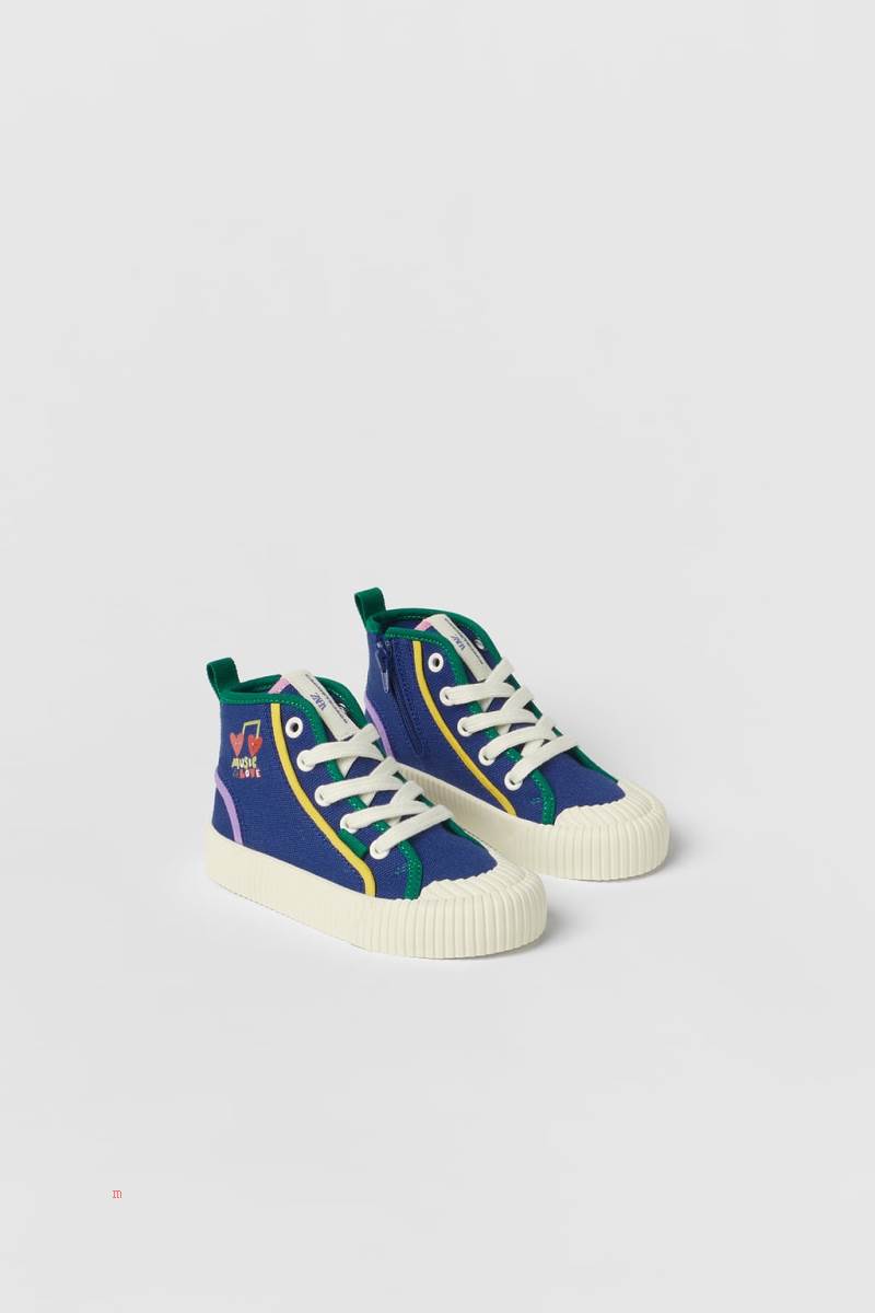 ZARA CACHETEJACK @ZARA HIGH-TOP Träningsskor Pojke Blå | OFHKG-0145