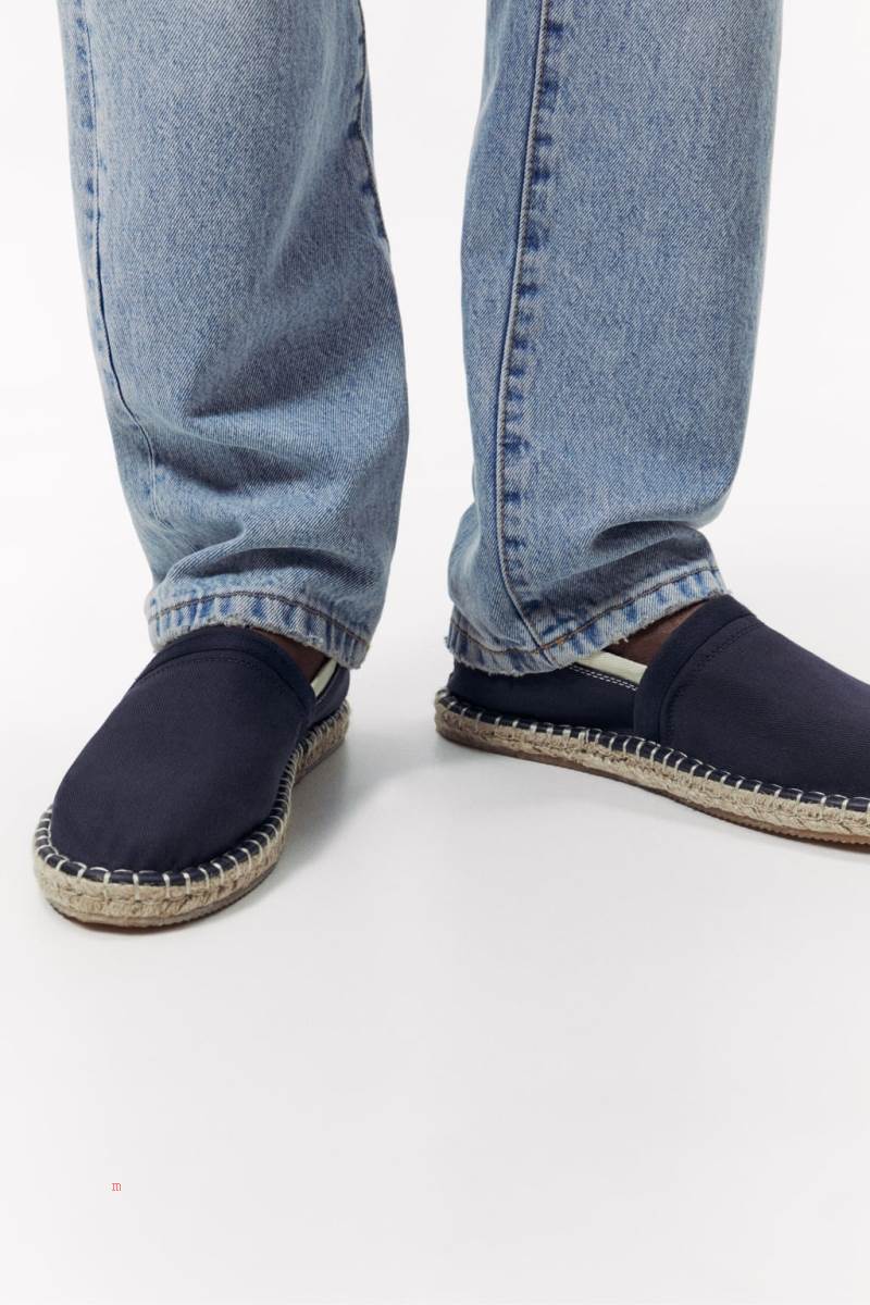 ZARA CANVAS Espadrille Herr Marinblå Blå | NSIHY-5087