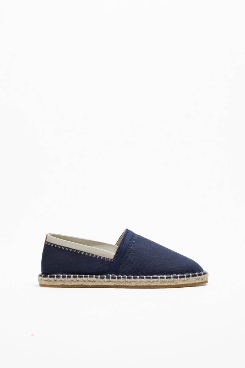 ZARA CANVAS Espadrille Herr Marinblå Blå | NSIHY-5087