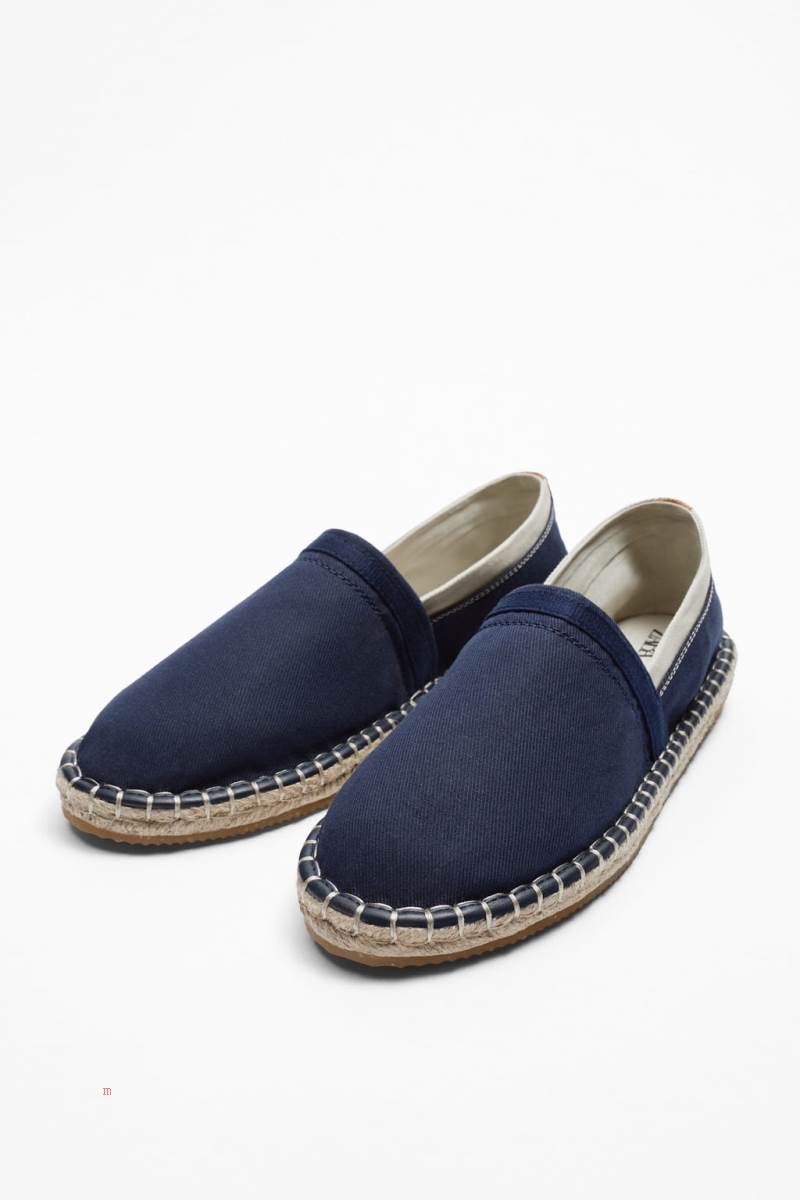 ZARA CANVAS Espadrille Herr Marinblå Blå | NSIHY-5087