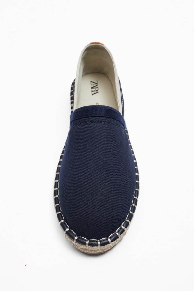 ZARA CANVAS Espadrille Herr Marinblå Blå | NSIHY-5087