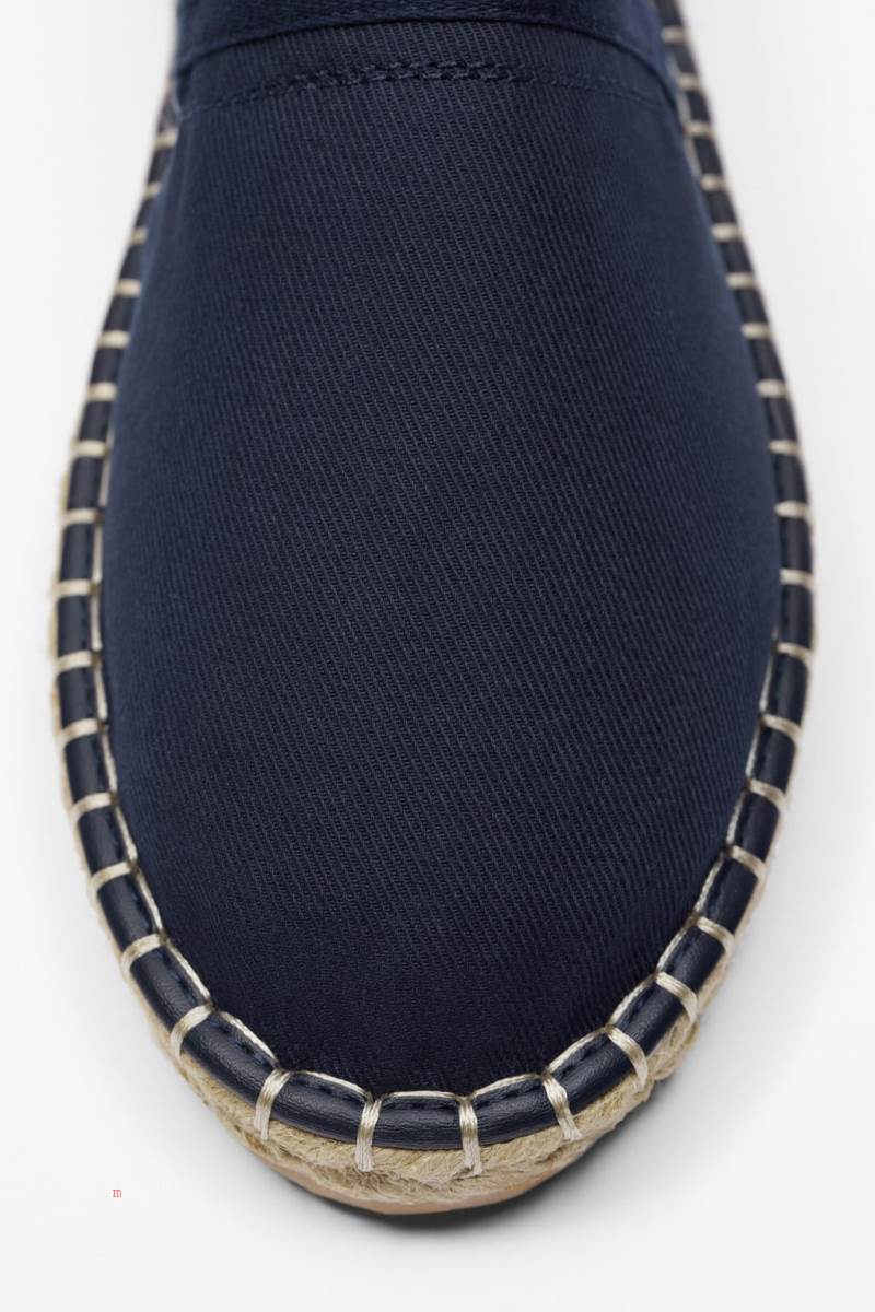 ZARA CANVAS Espadrille Herr Marinblå Blå | NSIHY-5087