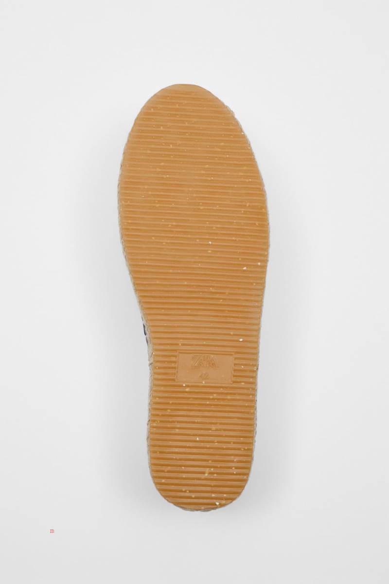 ZARA CANVAS Espadrille Herr Marinblå Blå | NSIHY-5087