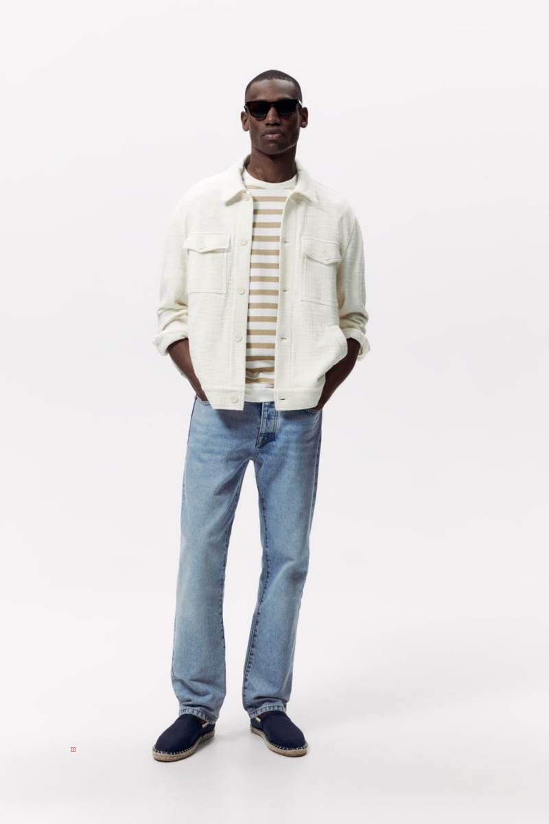 ZARA CANVAS Espadrille Herr Marinblå Blå | NSIHY-5087