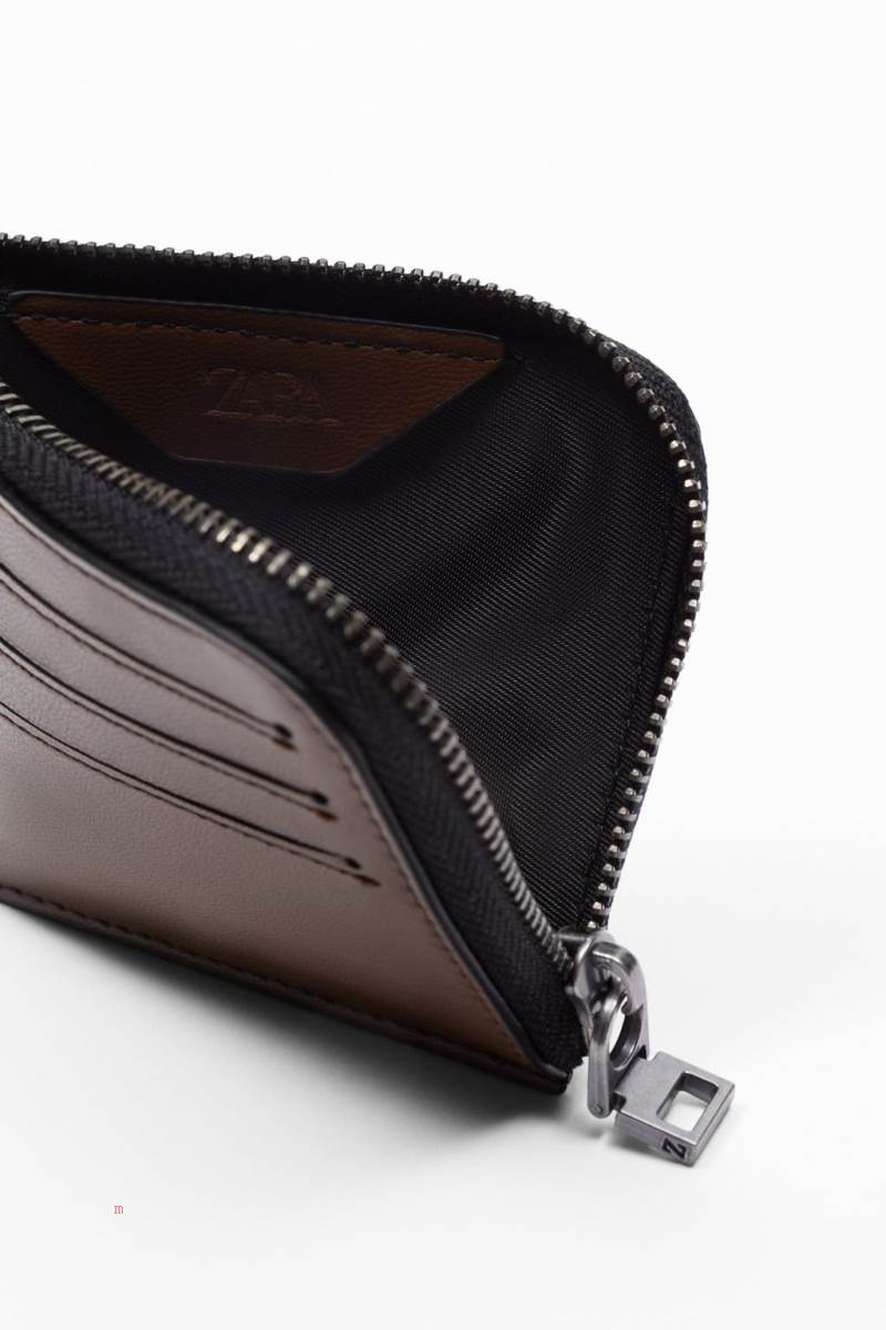 ZARA CARD HOLDER Plånbok Herr Bruna | RJPWL-0219