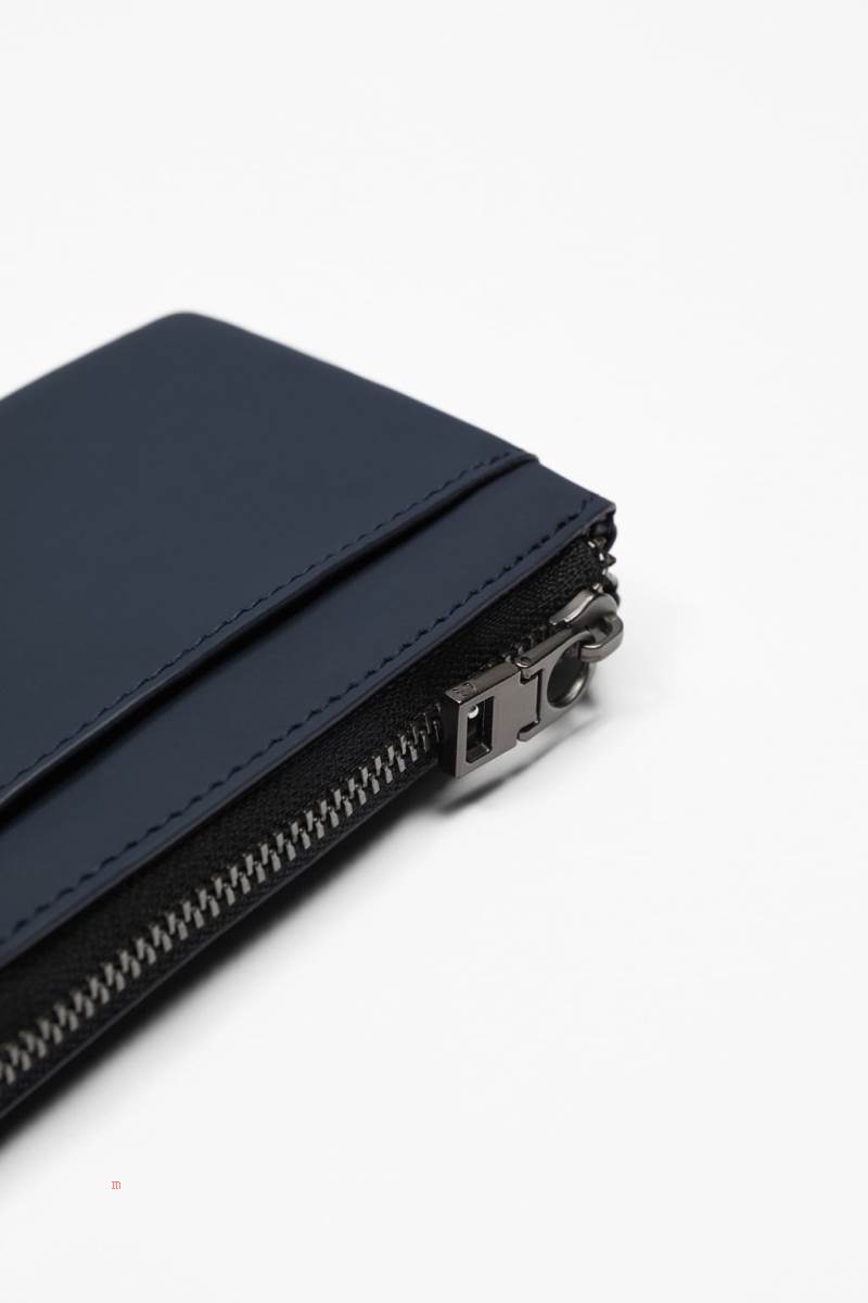 ZARA CARD HOLDER Plånbok Herr Marinblå Blå | OIUTK-3548