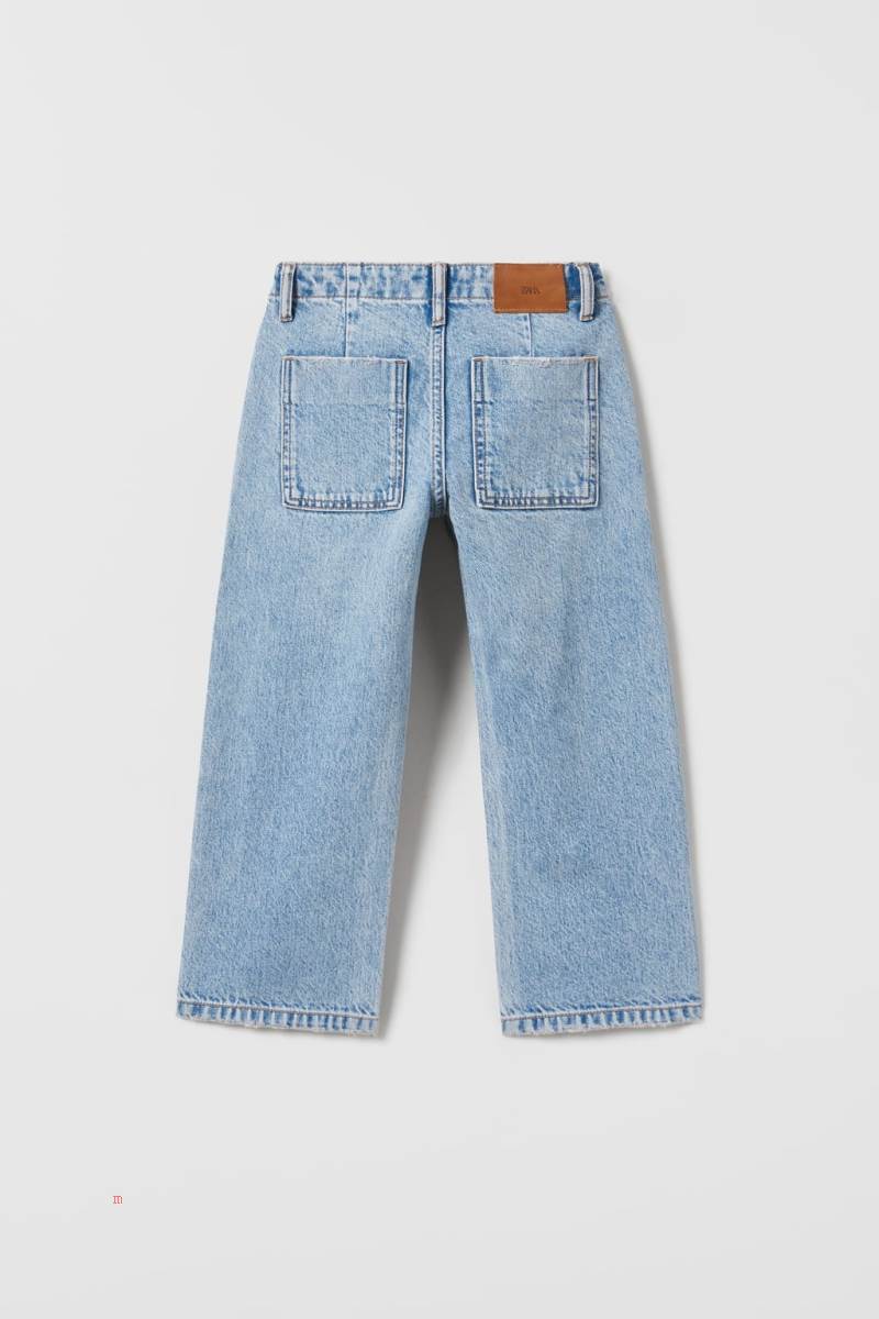 ZARA CARPENTER Jeans Tjej Blå | XMQCU-2360