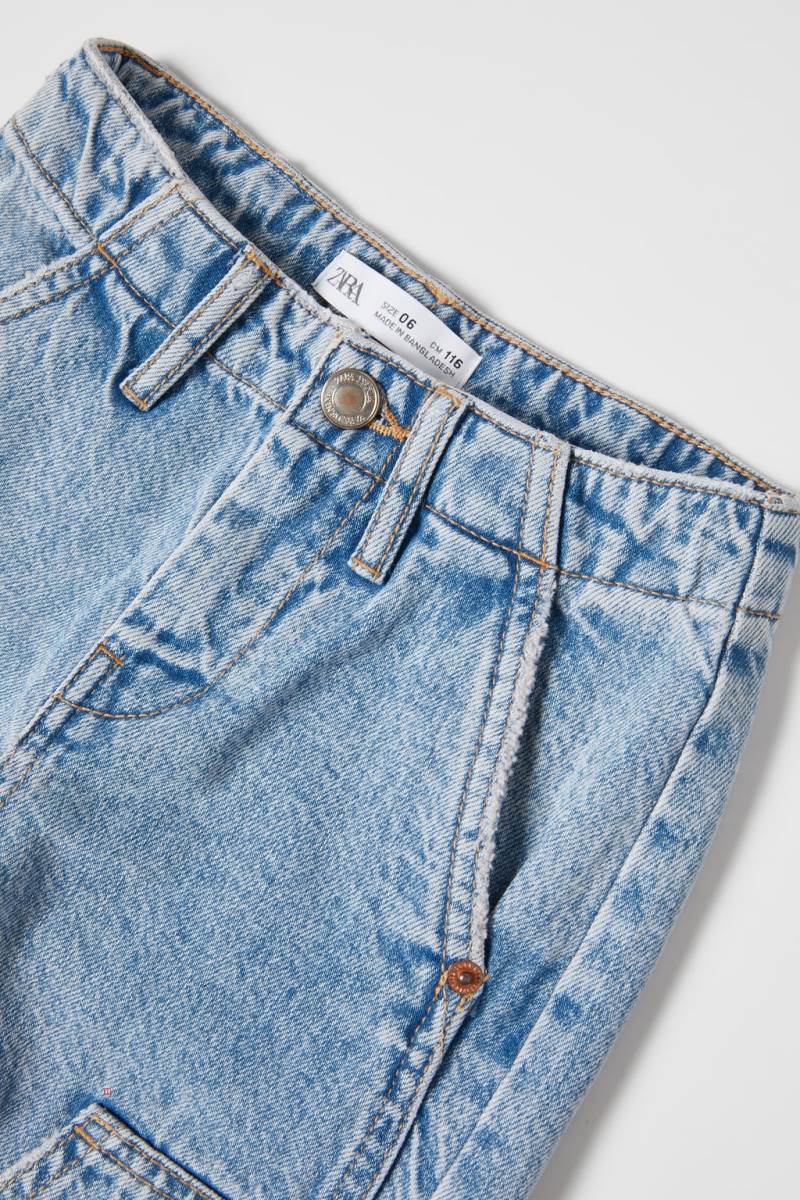 ZARA CARPENTER Jeans Tjej Blå | XMQCU-2360