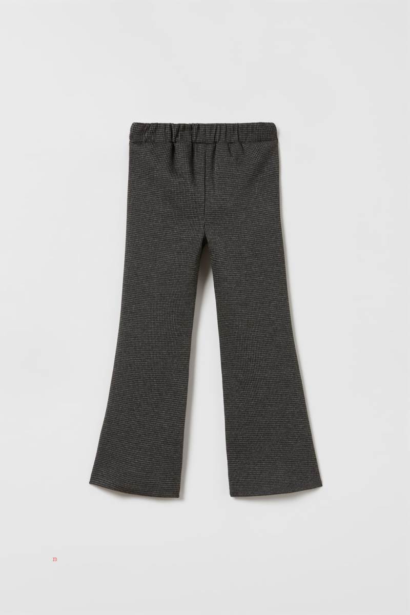 ZARA CHECKED FLARED Byxor Tjej Mörkgrå | FCZGQ-6413