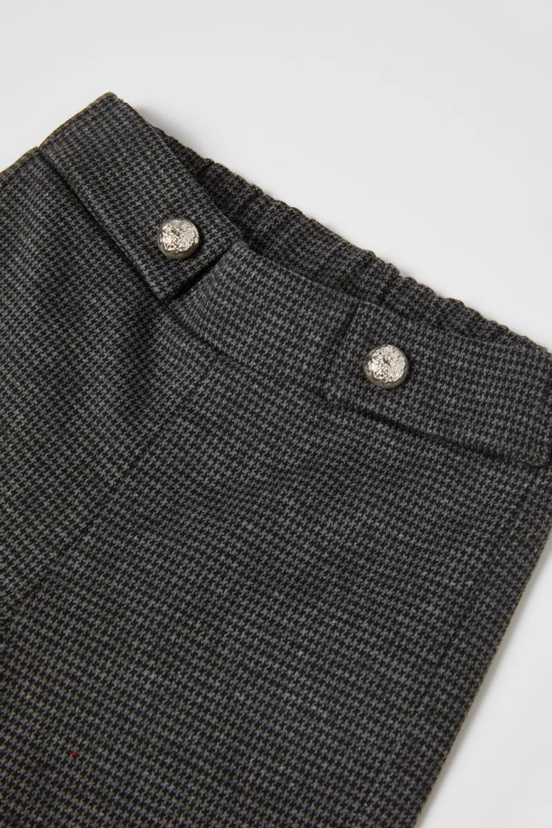 ZARA CHECKED FLARED Byxor Tjej Mörkgrå | FCZGQ-6413
