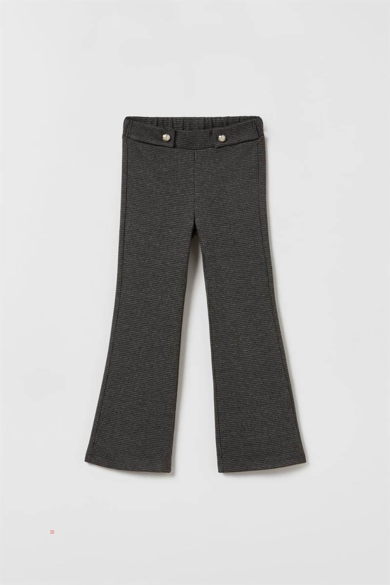 ZARA CHECKED FLARED Byxor Tjej Mörkgrå | FCZGQ-6413