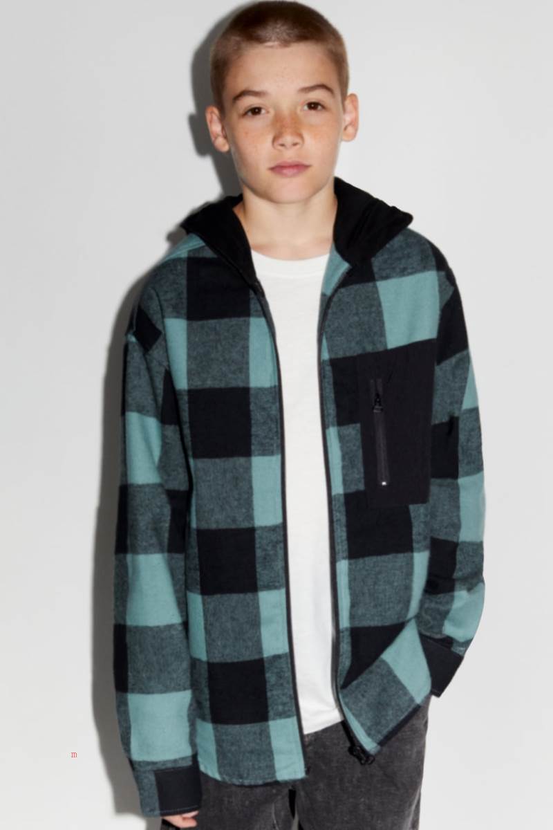 ZARA CHECK WITH CONTRAST COLLAR Övertröja Pojke Blå | FCPYG-2937