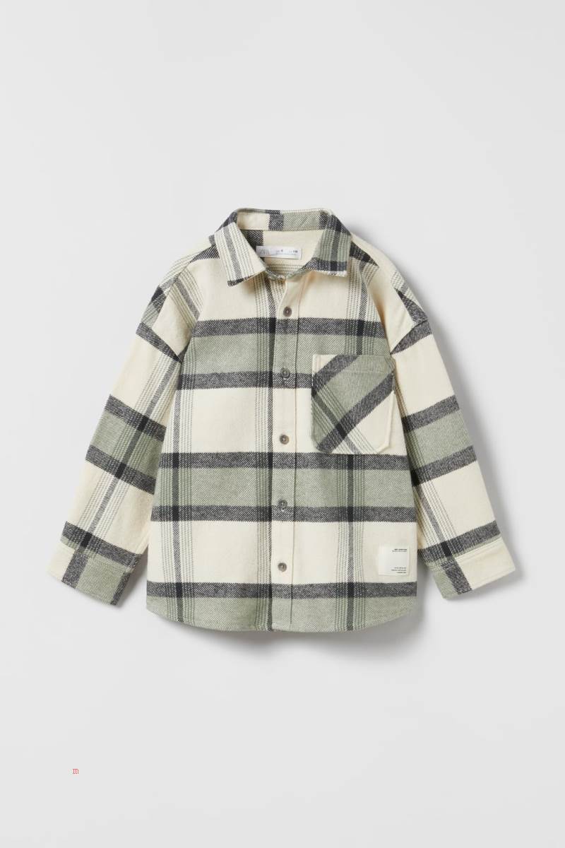 ZARA CHECK Övertröja Pojke Grå Vita | VBHCX-9273